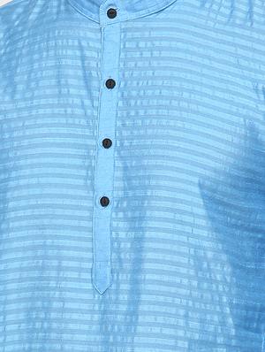 blue striped kurta - 15817737 - Standard Image - 5