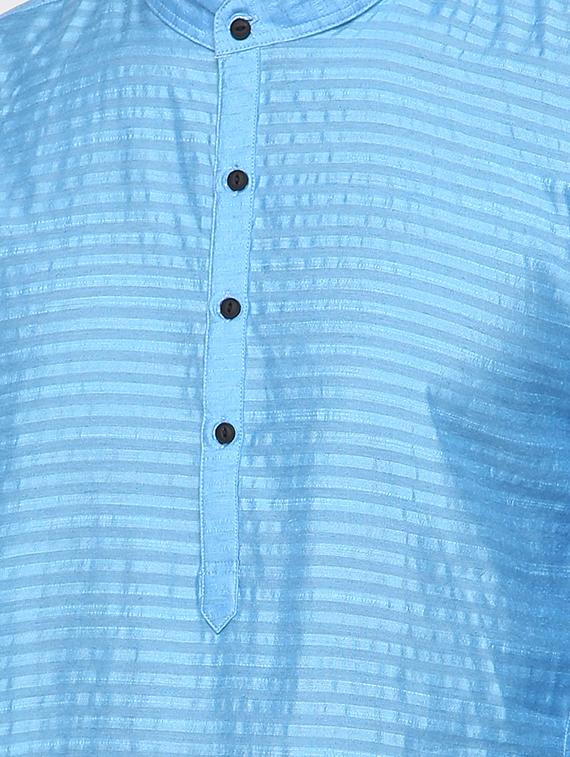 blue striped kurta - 15817737 - Zoom Image - 5