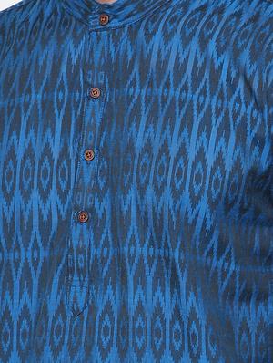 blue cotton medium kurta - 15817743 - Standard Image - 5