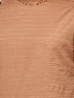 brown striped asymmetric kurta - 15817763 - Standard Image - 5