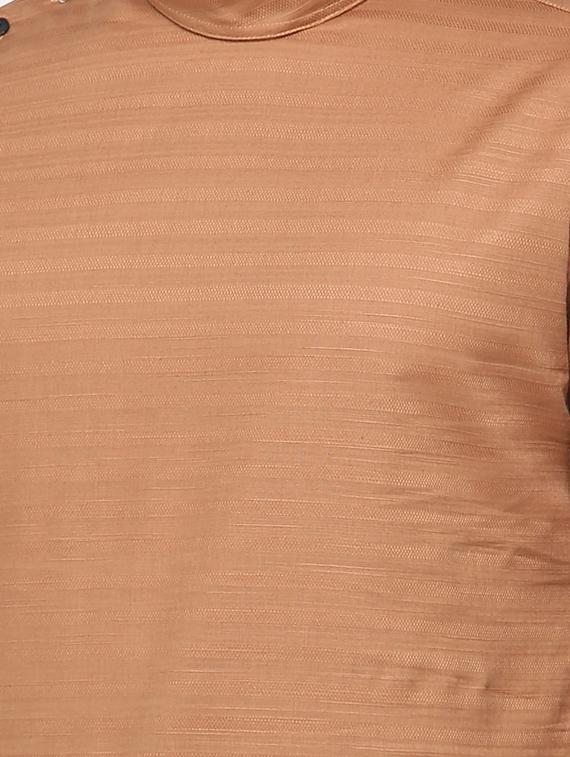brown striped asymmetric kurta - 15817763 - Zoom Image - 5