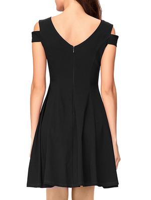 cold shoulder skater dress - 15817831 - Standard Image - 3