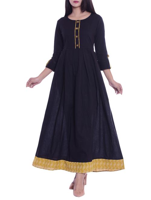 solid flared kurta - 15817835 - Standard Image - 1