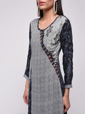printed layered flared kurta - 15818228 - Standard Image - 5