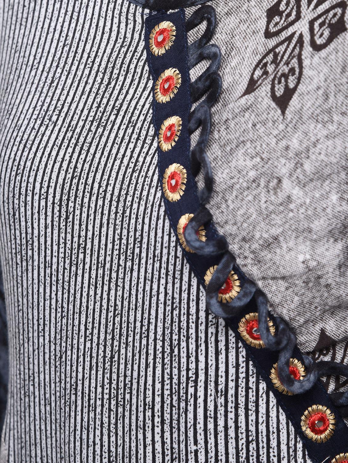 printed layered flared kurta - 15818228 - Zoom Image - 6