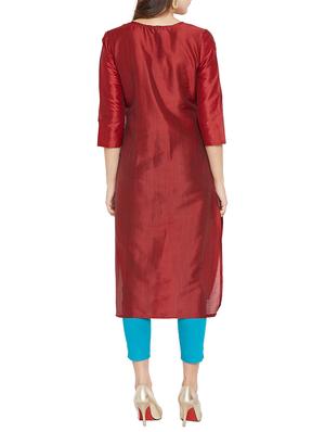 floral embroidered straight kurta - 15818235 - Standard Image - 3