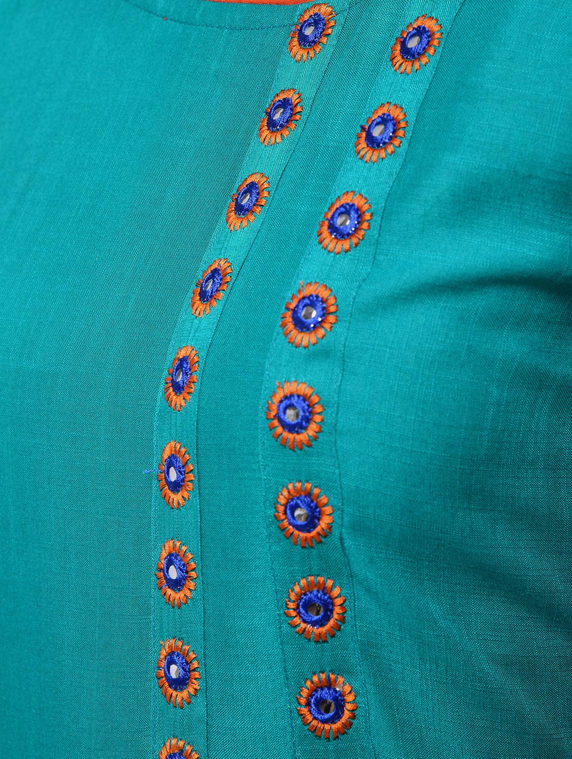 embroidered straight kurta - 15818236 - Zoom Image - 6