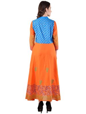 a-line foil print kurta - 15818353 - Standard Image - 3