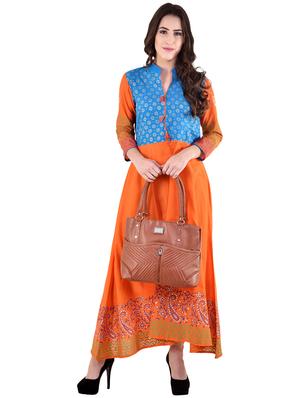 a-line foil print kurta - 15818353 - Standard Image - 4