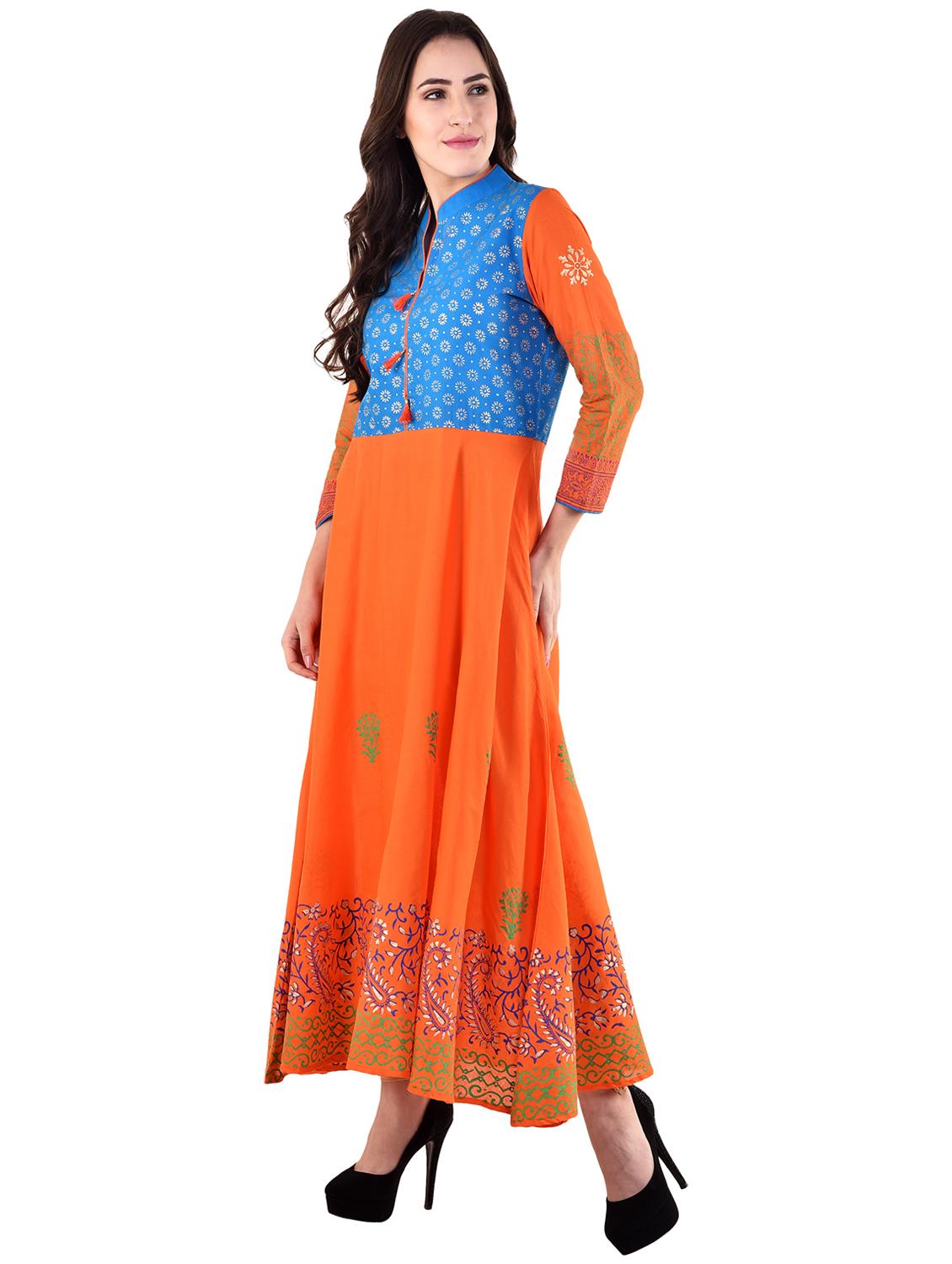 a-line foil print kurta - 15818353 - Zoom Image - 2