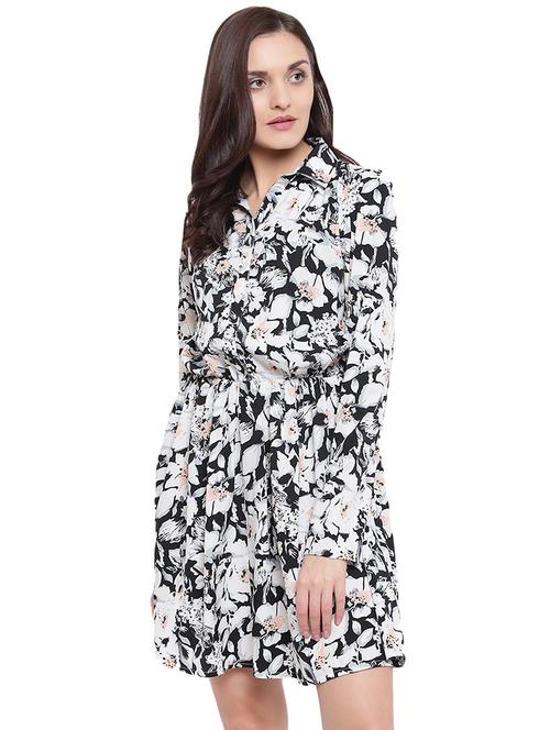 long sleeved floral blouson dress - 15818436 - Standard Image - 1