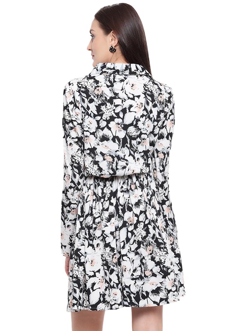 long sleeved floral blouson dress - 15818436 - Zoom Image - 3
