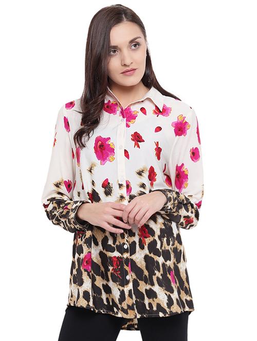 floral animal print shirt - 15818444 - Standard Image - 1
