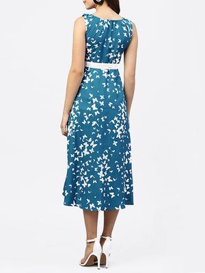 tie up waist butterfly print high low dress - 15818691 - Standard Image - 3
