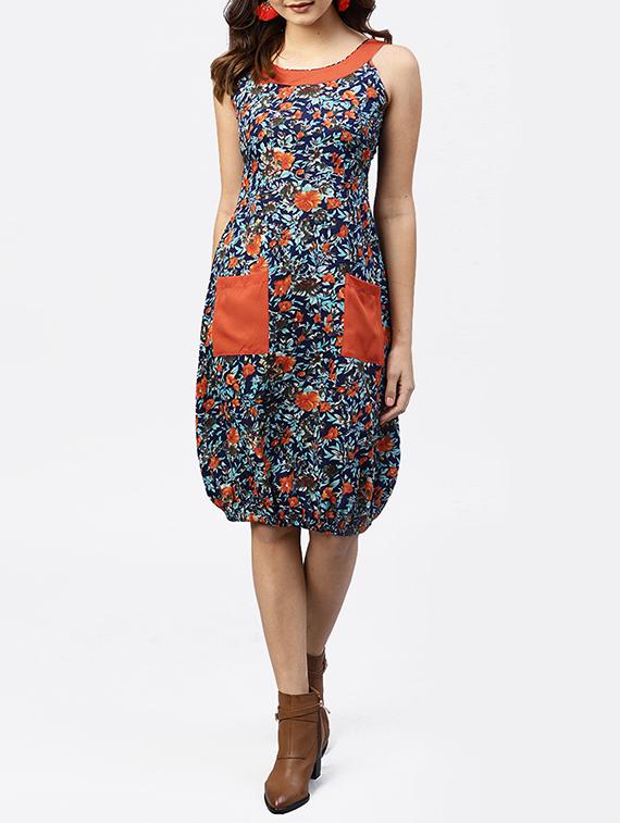 pocket patch floral blouson dress - 15818693 - Zoom Image - 1