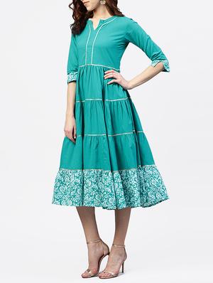 lace detail tiered a-line dress - 15818697 - Standard Image - 2