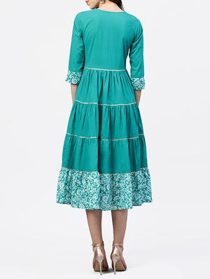 lace detail tiered a-line dress - 15818697 - Standard Image - 3