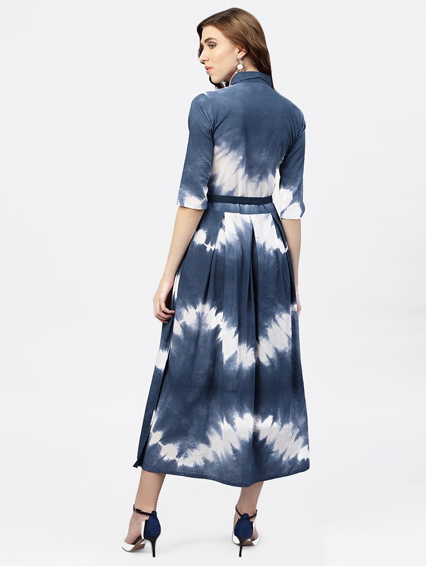 pleated tie & dye flared dress - 15818699 - Zoom Image - 3