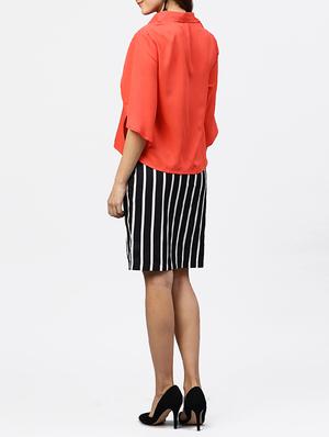 side slit top & striped skirt set - 15818702 - Standard Image - 3