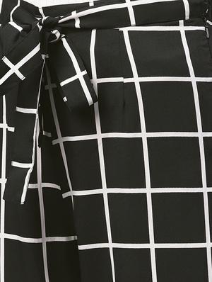 checked high waist peg trousers - 15818711 - Standard Image - 5