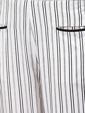 striped button detail trousers - 15818712 - Standard Image - 5