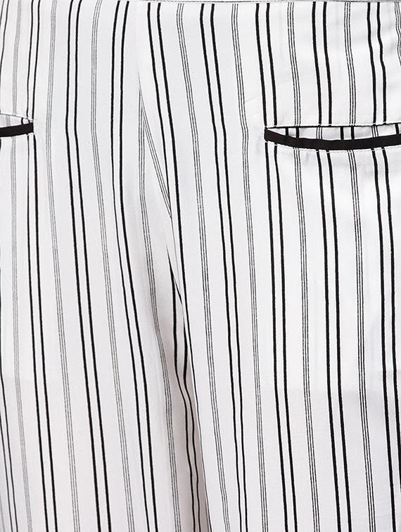 striped button detail trousers - 15818712 - Zoom Image - 5