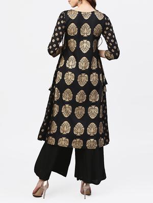 ethnic foil print flared kurta - 15818715 - Standard Image - 3