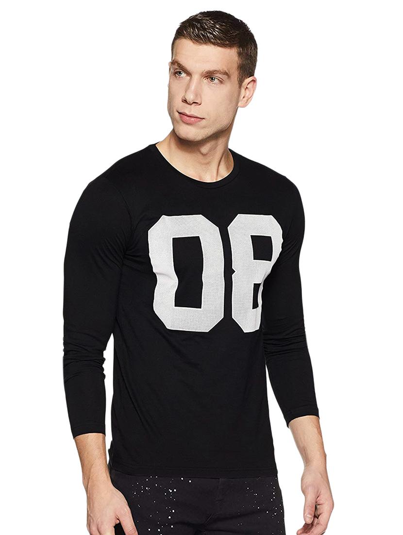 black typographic chest print t-shirt - 15819296 - Zoom Image - 1