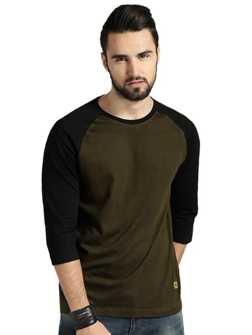 olive green raglan t-shirt - 15819298 - Standard Image - 1