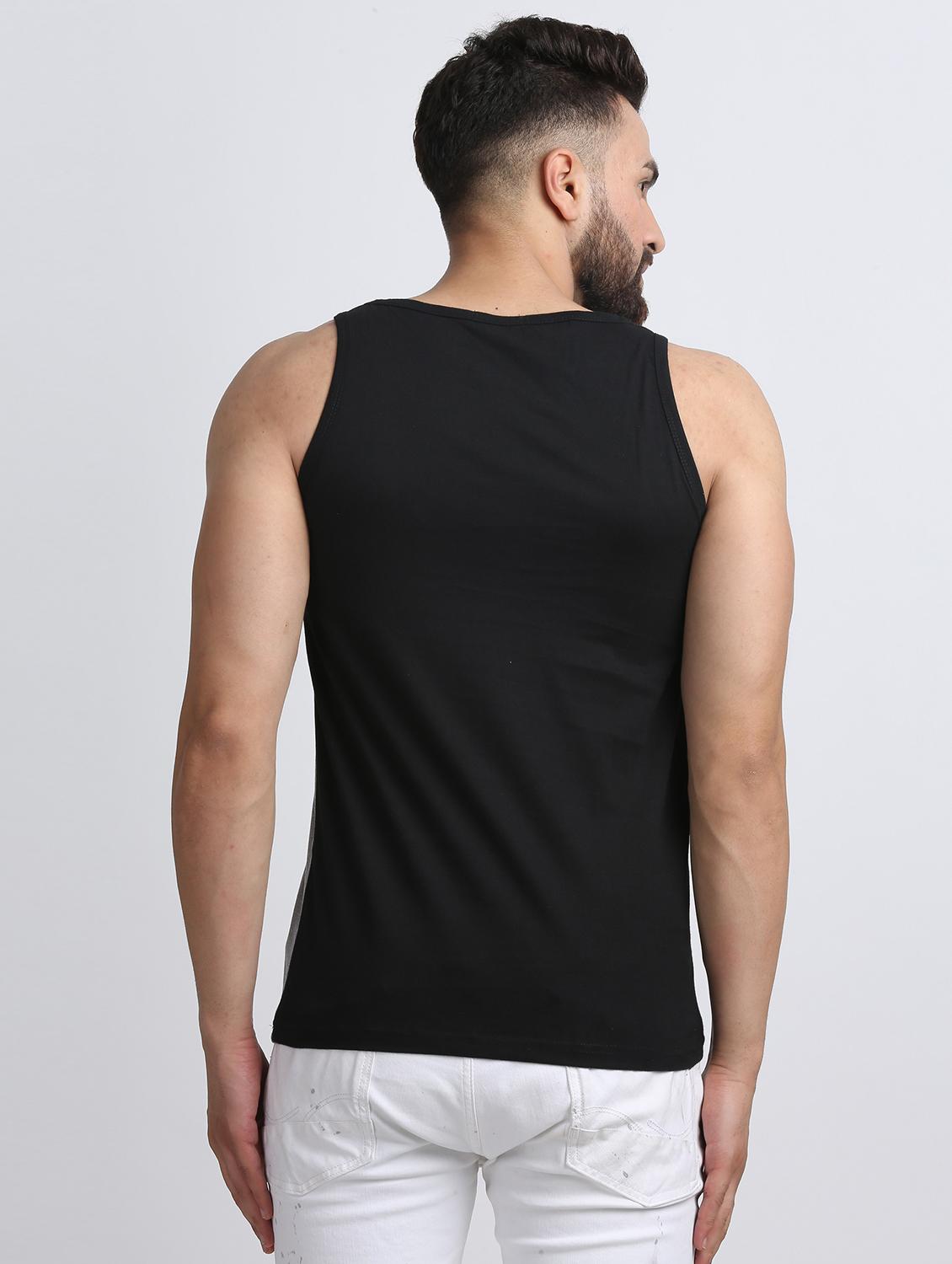 black color block cut & sew pocket t-shirt - 15819302 - Zoom Image - 3
