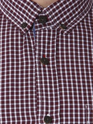maroon checkered casual shirt - 15819705 - Standard Image - 4