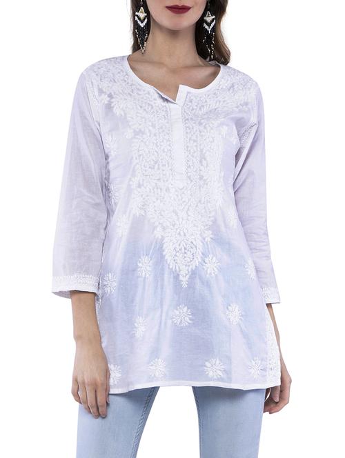 chikankari straight kurti - 15819738 - Standard Image - 1