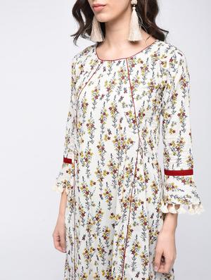 printed a-line kurta - 15821162 - Standard Image - 4