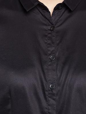 black curved hem shirt - 15821439 - Standard Image - 5
