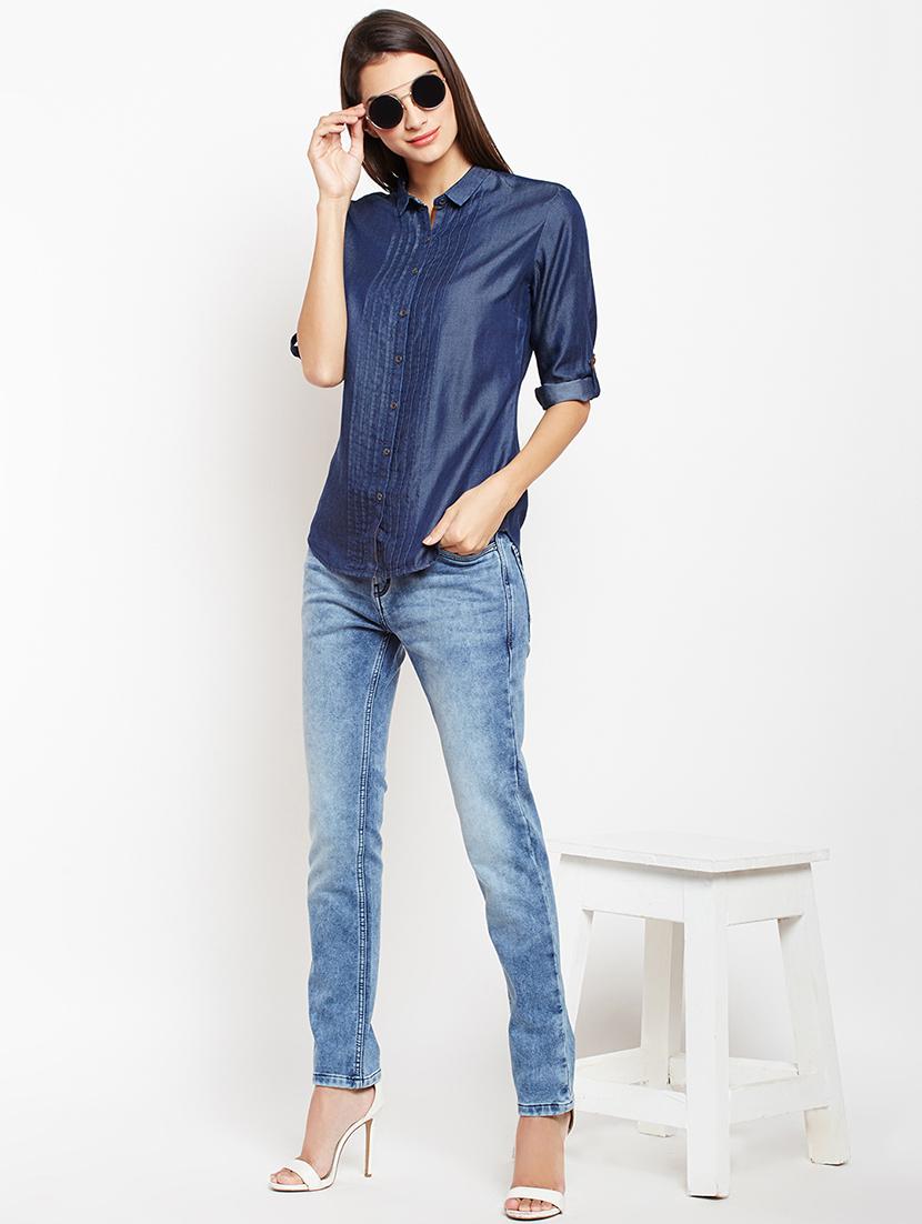 pintucked roll up sleeved shirt - 15821442 - Zoom Image - 4