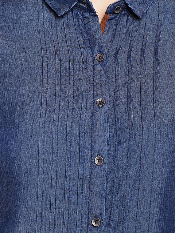 pintucked roll up sleeved shirt - 15821442 - Zoom Image - 5