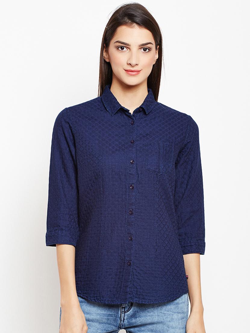 pocket patch curved hem shirt - 15821443 - Zoom Image - 1