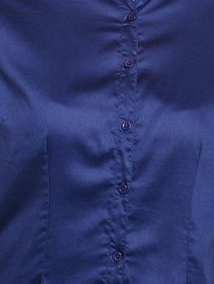 navy blue curved hem shirt - 15821449 - Standard Image - 4