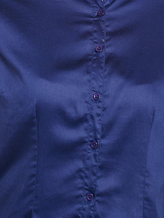navy blue curved hem shirt - 15821449 - Zoom Image - 4