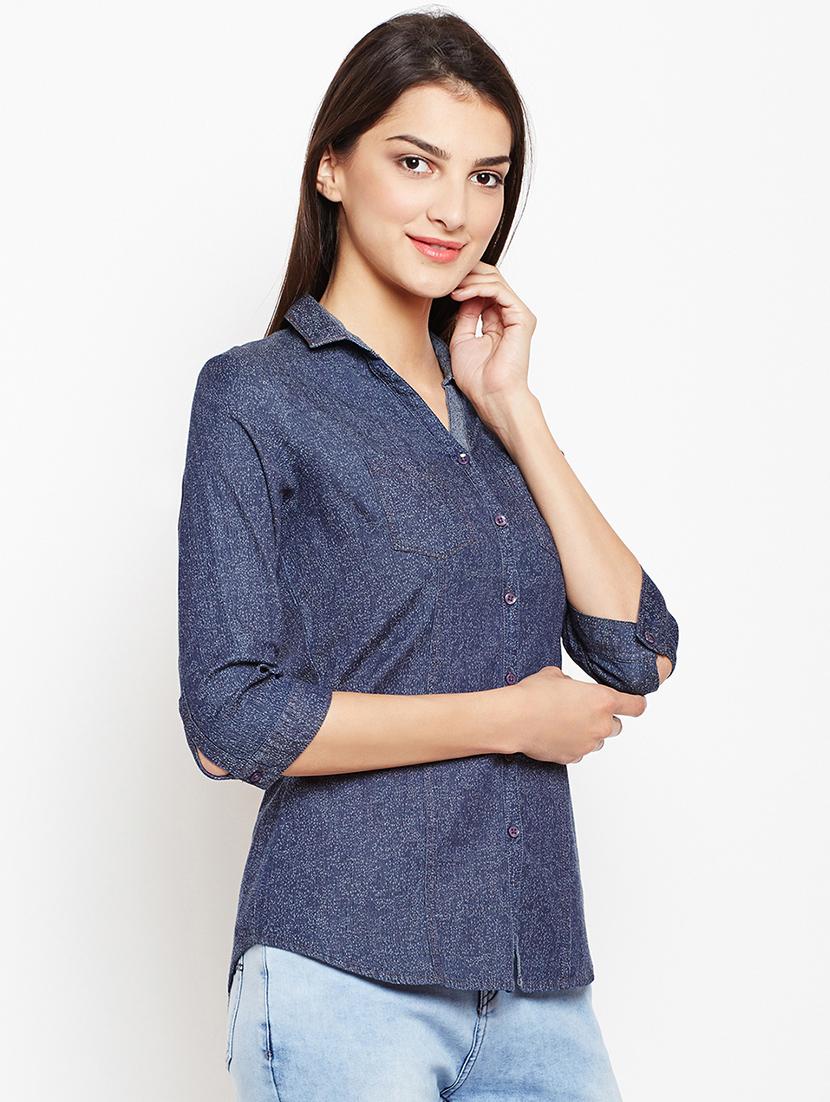 curved hem pocket patch shirt - 15821451 - Zoom Image - 2