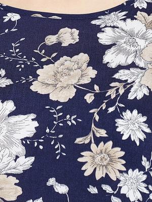 navy floral boat neck top - 15821464 - Standard Image - 4