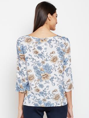 floral boat neck top - 15821465 - Standard Image - 3