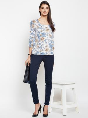 floral boat neck top - 15821465 - Standard Image - 4
