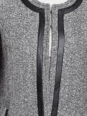 back slit leatherette binding coatigan - 15821484 - Standard Image - 5