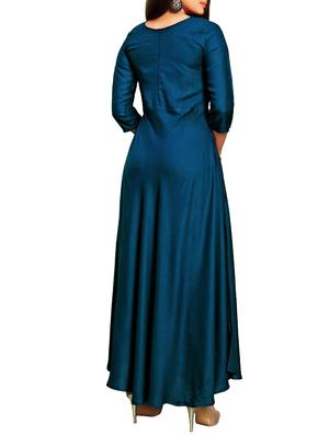 teal printed flared kurta - 15821554 - Standard Image - 3