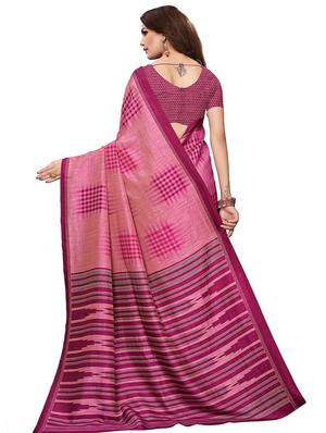 printed art silk saree with blouse - 15821851 - Standard Image - 2
