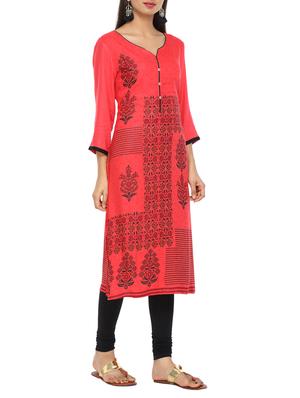 printed straight kurta - 15821870 - Standard Image - 2