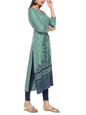 printed straight kurta - 15821872 - Standard Image - 2