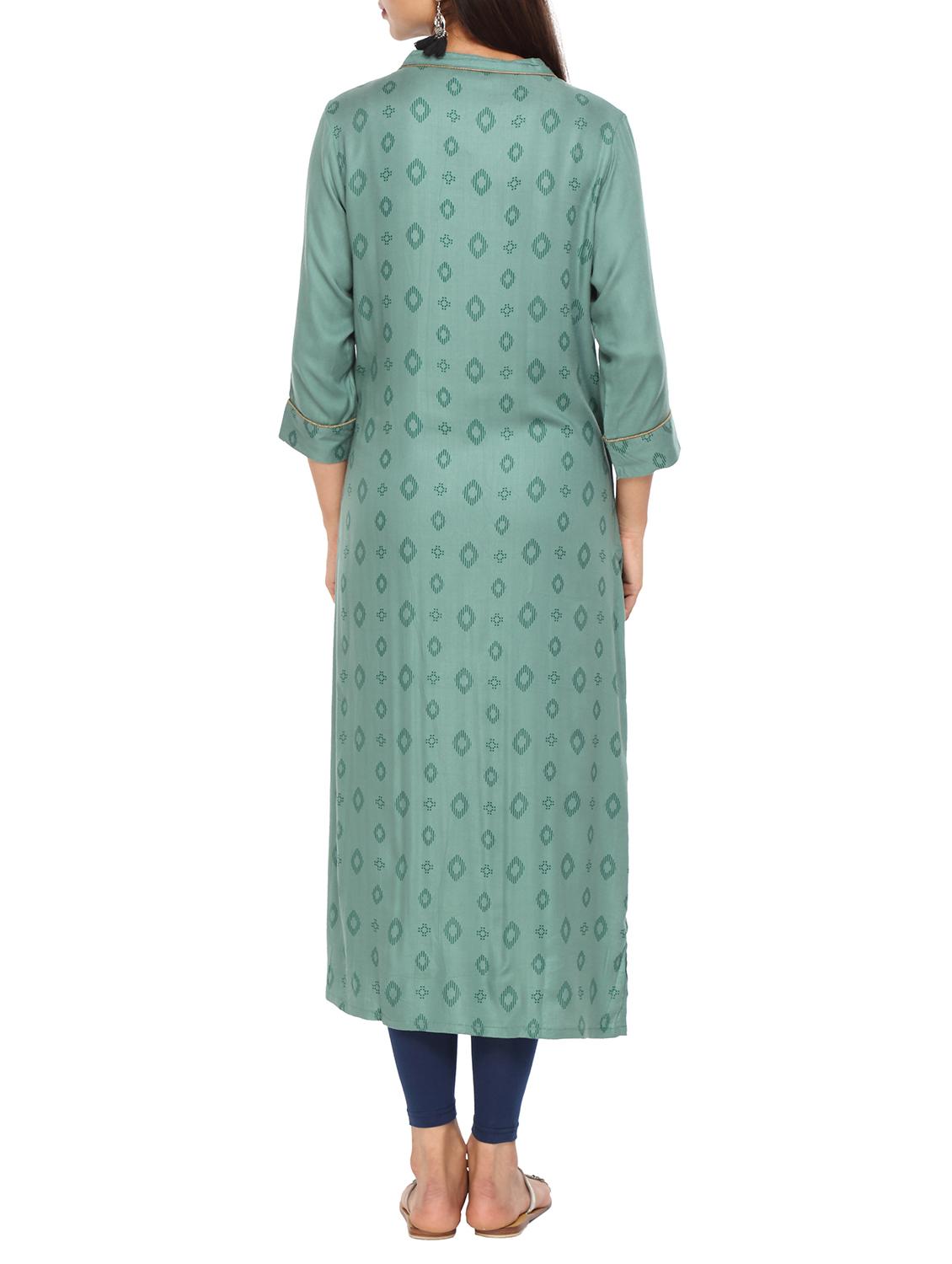 printed straight kurta - 15821872 - Zoom Image - 3