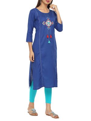 embroidered straight kurta - 15821874 - Standard Image - 2